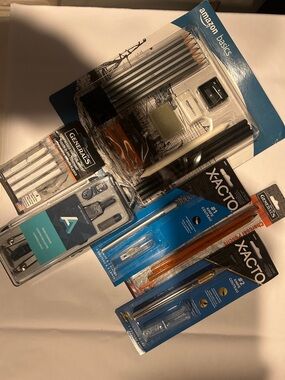 Amazon Basics & X-ACTO Art Supply Bundle - Black, Silver, Blue, Orange